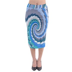 Psycho Hole Chevron Wave Seamless Midi Pencil Skirt by Mariart