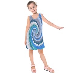 Psycho Hole Chevron Wave Seamless Kids  Sleeveless Dress