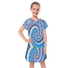 Psycho Hole Chevron Wave Seamless Kids  Drop Waist Dress