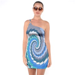 Psycho Hole Chevron Wave Seamless One Soulder Bodycon Dress by Mariart