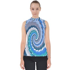 Psycho Hole Chevron Wave Seamless Shell Top