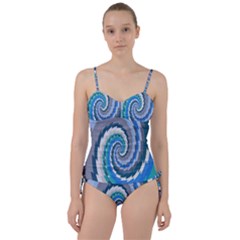 Psycho Hole Chevron Wave Seamless Sweetheart Tankini Set