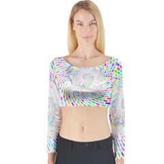 Prismatic Abstract Rainbow Long Sleeve Crop Top by Mariart