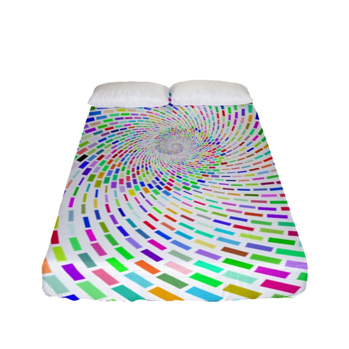 Prismatic Abstract Rainbow Fitted Sheet (Full/ Double Size)