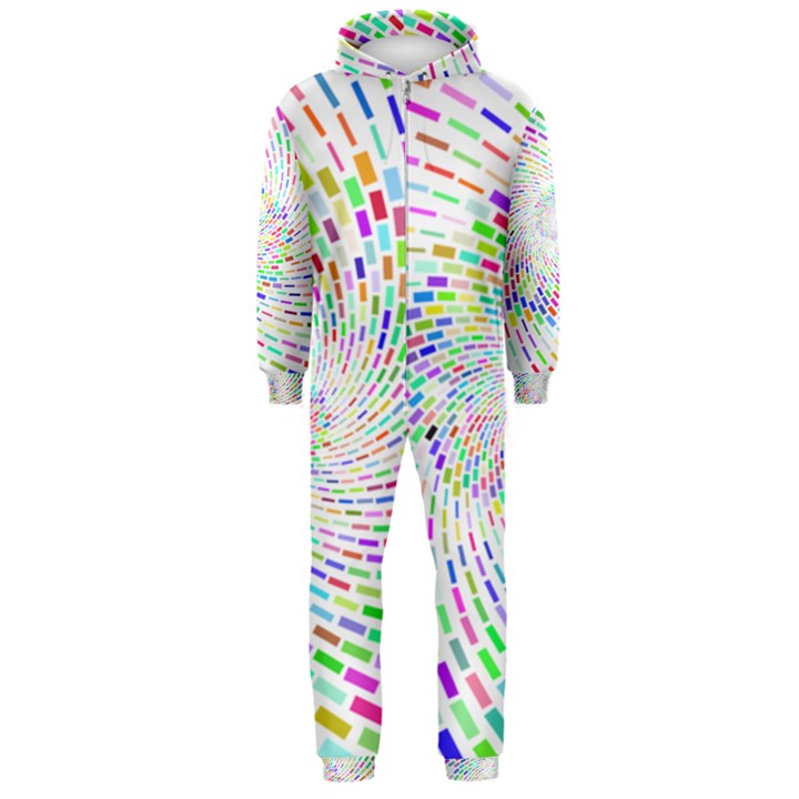 Prismatic Abstract Rainbow Hooded Jumpsuit (Men) 