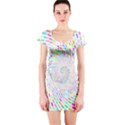 Prismatic Abstract Rainbow Short Sleeve Bodycon Dress View1