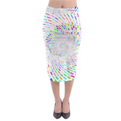 Prismatic Abstract Rainbow Midi Pencil Skirt by Mariart