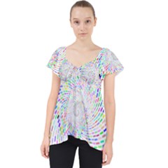 Prismatic Abstract Rainbow Lace Front Dolly Top