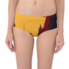 Road Trees Stop Light Richmond Ace Mid-waist Bikini Bottoms by Mariart