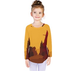 Road Trees Stop Light Richmond Ace Kids  Long Sleeve Tee