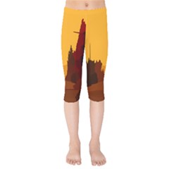 Road Trees Stop Light Richmond Ace Kids  Capri Leggings 