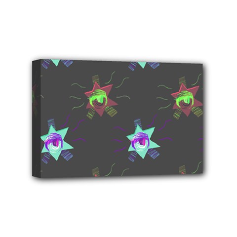 Random Doodle Pattern Star Mini Canvas 6  X 4 