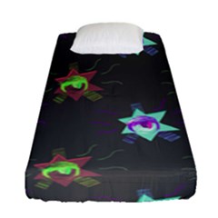 Random Doodle Pattern Star Fitted Sheet (single Size) by Mariart