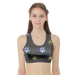 Random Doodle Pattern Star Sports Bra With Border by Mariart