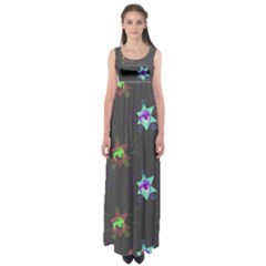 Random Doodle Pattern Star Empire Waist Maxi Dress