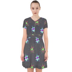 Random Doodle Pattern Star Adorable In Chiffon Dress