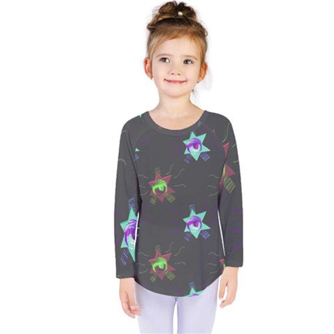 Random Doodle Pattern Star Kids  Long Sleeve Tee by Mariart