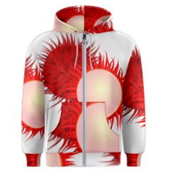 Rambutan Fruit Red Sweet Men s Zipper Hoodie by Mariart