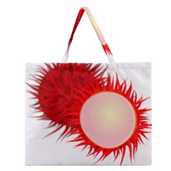 Rambutan Fruit Red Sweet Zipper Large Tote Bag