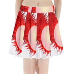 Rambutan Fruit Red Sweet Pleated Mini Skirt