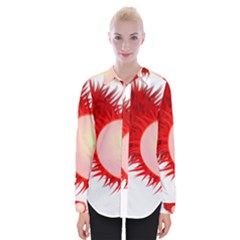 Rambutan Fruit Red Sweet Womens Long Sleeve Shirt