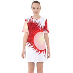 Rambutan Fruit Red Sweet Sixties Short Sleeve Mini Dress