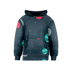 Space Pelanet Galaxy Comet Star Sky Blue Kids  Pullover Hoodie by Mariart