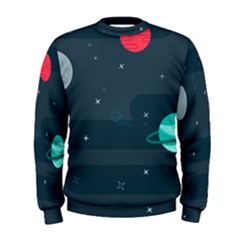 Space Pelanet Galaxy Comet Star Sky Blue Men s Sweatshirt