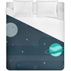 Space Pelanet Galaxy Comet Star Sky Blue Duvet Cover (california King Size)