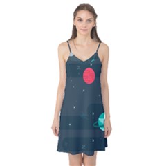 Space Pelanet Galaxy Comet Star Sky Blue Camis Nightgown