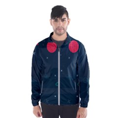 Space Pelanet Galaxy Comet Star Sky Blue Wind Breaker (men)