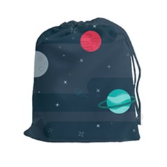 Space Pelanet Galaxy Comet Star Sky Blue Drawstring Pouches (xxl)