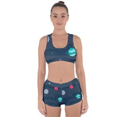 Space Pelanet Galaxy Comet Star Sky Blue Racerback Boyleg Bikini Set by Mariart