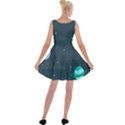 Space Pelanet Galaxy Comet Star Sky Blue Velvet Skater Dress View2