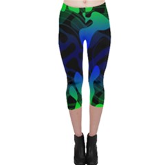 Spectrum Sputnik Space Blue Green Capri Leggings 