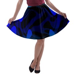 Spectrum Sputnik Space Blue Green A-line Skater Skirt