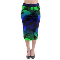 Spectrum Sputnik Space Blue Green Midi Pencil Skirt by Mariart