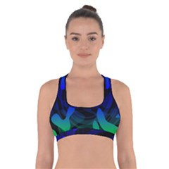 Spectrum Sputnik Space Blue Green Cross Back Sports Bra