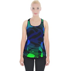 Spectrum Sputnik Space Blue Green Piece Up Tank Top