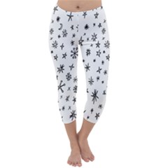 Star Doodle Capri Winter Leggings  by Mariart