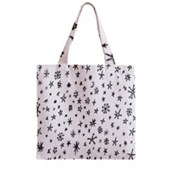 Star Doodle Zipper Grocery Tote Bag