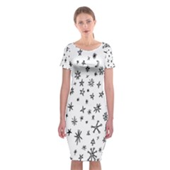 Star Doodle Classic Short Sleeve Midi Dress