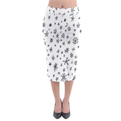 Star Doodle Midi Pencil Skirt