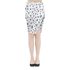 Star Doodle Midi Wrap Pencil Skirt