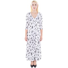 Star Doodle Quarter Sleeve Wrap Maxi Dress