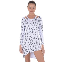 Star Doodle Asymmetric Cut-out Shift Dress