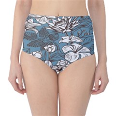 Star Flower Grey Blue Beauty Sexy High-waist Bikini Bottoms