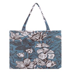 Star Flower Grey Blue Beauty Sexy Medium Tote Bag by Mariart