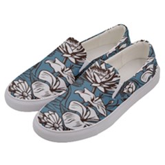 Star Flower Grey Blue Beauty Sexy Men s Canvas Slip Ons