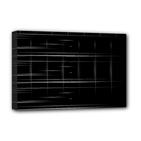 Stripes Black White Minimalist Line Deluxe Canvas 18  X 12  